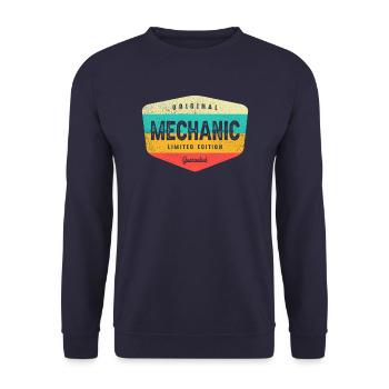 Mechanic Funny Job Title Profession - Unisex Sweatshirt - navy - Front - Alina (178cm) & Michal (187cm)