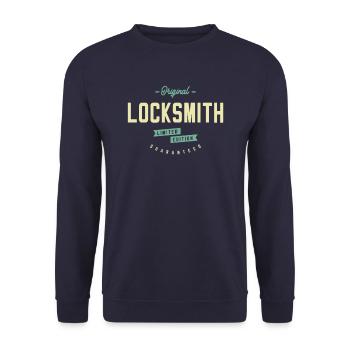 Locksmith Funny Job Title Profession - Unisex Sweatshirt - navy - Front - Alina (178cm) & Michal (187cm)