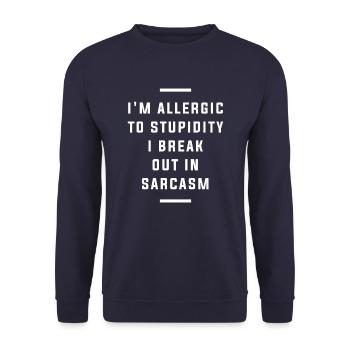 I'm Allergic To Stupidity I Break Out in Sarcasm - Unisex Sweatshirt - navy - Front - Alina (178cm) & Michal (187cm)