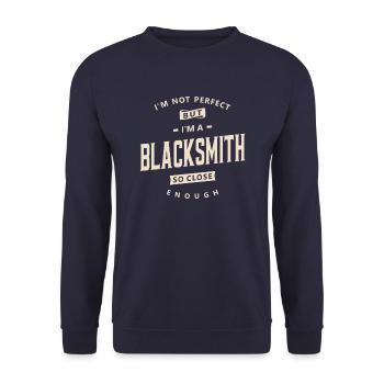 Blacksmith Job Title Profession - Unisex Sweatshirt - navy - Front - Alina (178cm) & Michal (187cm)