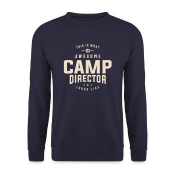 Camp Director Job Title Profession Birthday Worker - Unisex Sweatshirt - navy - Front - Alina (178cm) & Michal (187cm)