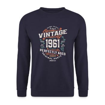 62 Years Old Vintage 1961 Man Myth Legend - Unisex Sweatshirt - navy - Front - Alina (178cm) & Michal (187cm)