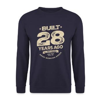 Funny 28th Birthday Age 28 Years Old - Unisex Sweatshirt - navy - Front - Alina (178cm) & Michal (187cm)