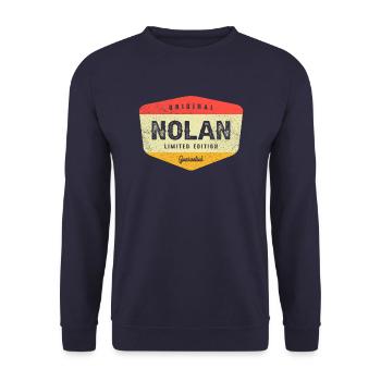 Nolan Limited Edition Funny Personalized Name - Unisex Sweatshirt - navy - Front - Alina (178cm) & Michal (187cm)