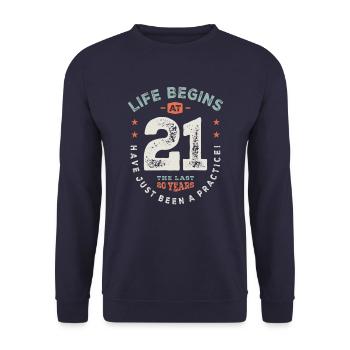 21st Birthday Funny 21 Years Old - Unisex Sweatshirt - navy - Front - Alina (178cm) & Michal (187cm)