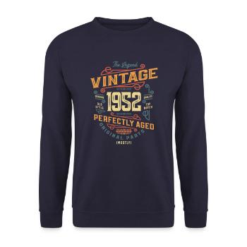 Vintage 1952 71st Birthday - Unisex Sweatshirt - navy - Front - Alina (178cm) & Michal (187cm)