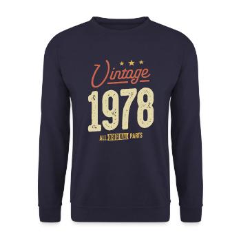 Vintage 1978 - 45th Birthday Classic Born 1978 - Unisex Sweatshirt - navy - Front - Alina (178cm) & Michal (187cm)