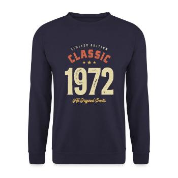 Classic 1972 - 51st Birthday Classic Born 1972 - Unisex Sweatshirt - navy - Front - Alina (178cm) & Michal (187cm)