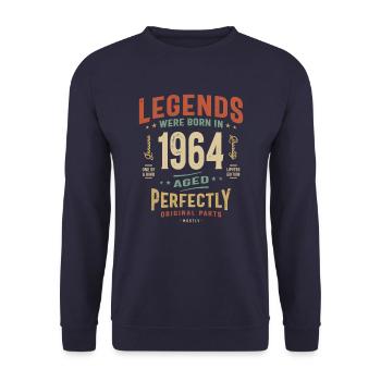 1964 Birthday 59 Years Old - Unisex Sweatshirt - navy - Front - Alina (178cm) & Michal (187cm)