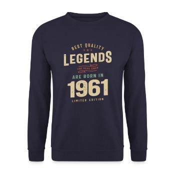1961 Birthday 62 Years Old - Unisex Sweatshirt - navy - Front - Alina (178cm) & Michal (187cm)