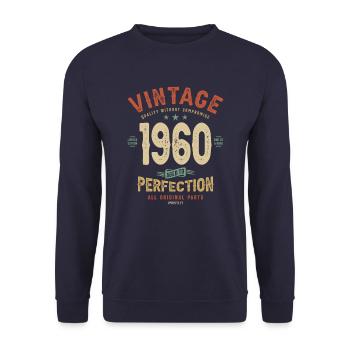 1960 Birthday 63 Years Old - Unisex Sweatshirt - navy - Front - Alina (178cm) & Michal (187cm)