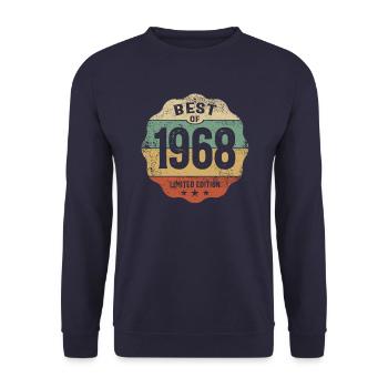 1968 Birthday 55 Years Old - Unisex Sweatshirt - navy - Front - Alina (178cm) & Michal (187cm)