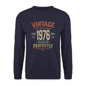 1976 Birthday 47 Years Old - Unisex Sweatshirt - navy - Front - Alina (178cm) & Michal (187cm)