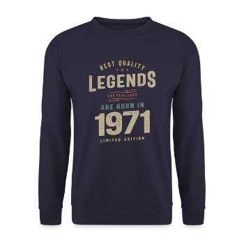 1971 Birthday 52 Years Old - Unisex Sweatshirt - navy - Front - Alina (178cm) & Michal (187cm)