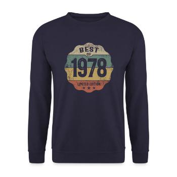 1978 Birthday 45 Years Old - Unisex Sweatshirt - navy - Front - Alina (178cm) & Michal (187cm)