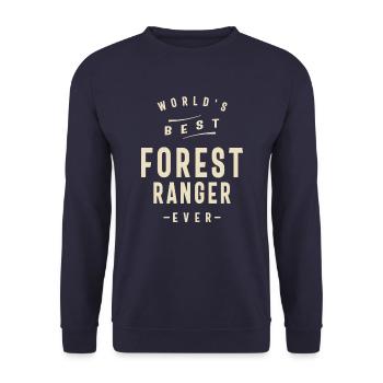 Forest Ranger Job Title Occupation Birthday Worker - Unisex Sweatshirt - navy - Front - Alina (178cm) & Michal (187cm)
