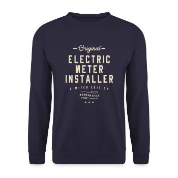 Electric Meter Installer Job Title Occupation - Unisex Sweatshirt - navy - Front - Alina (178cm) & Michal (187cm)