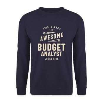 Budget Analyst Job Title Occupation Birthday - Unisex Sweatshirt - navy - Front - Alina (178cm) & Michal (187cm)