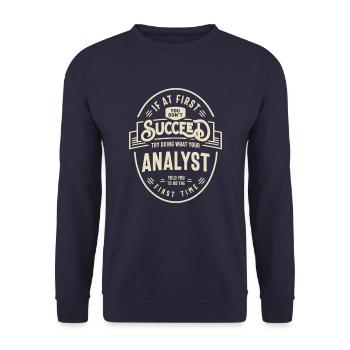 Analyst Job Title Occupation Birthday Worker - Unisex Sweatshirt - navy - Front - Alina (178cm) & Michal (187cm)