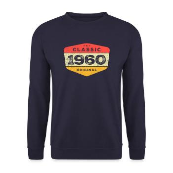 Classic 1960 63 Birthday Vintage - Unisex Sweatshirt - navy - Front - Alina (178cm) & Michal (187cm)