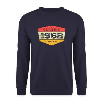 Classic 1962 61 Birthday Vintage - Unisex Sweatshirt - navy - Front - Alina (178cm) & Michal (187cm)
