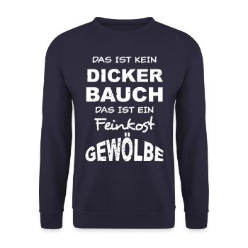 Das Ist Kein Dicker Bauch - hell - Unisex Pullover - Navy - Vorne - Alina (178cm) & Michal (187cm)