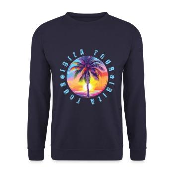 Visite d’Ibiza colorée - Sweat-shirt Unisexe - marine - Devant - Alina (178cm) & Michal (187cm)