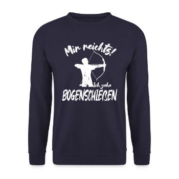Bogenschießen Mir reichts! Ich gehe... - Unisex Pullover - Navy - Vorne - Alina (178cm) & Michal (187cm)