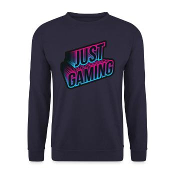 JUST GAMING Lettrage de couleur néon - Sweat-shirt Unisexe - marine - Devant - Alina (178cm) & Michal (187cm)