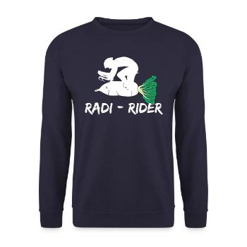 Bicycle Radish Heartbeat Road Bike Sport Radi Food - Unisex Sweatshirt - navy - Front - Alina (178cm) & Michal (187cm)