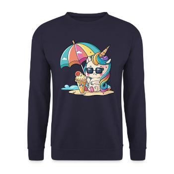 Arc-en-ciel d’été - Un jeu de couleurs - Sweat-shirt Unisexe - marine - Devant - Alina (178cm) & Michal (187cm)