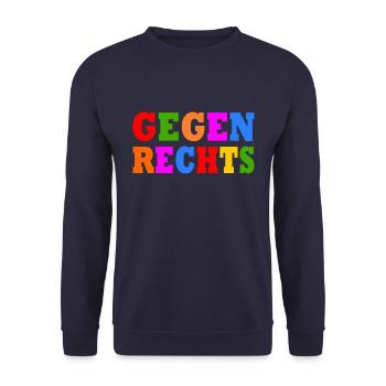 Gegen rechts - Unisex Pullover - Navy - Vorne - Alina (178cm) & Michal (187cm)