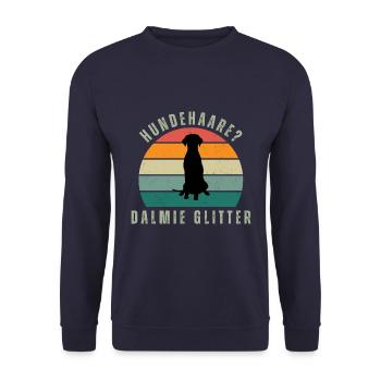 Dalmie Glitter Retro Sunset - Unisex Pullover - Navy - Vorne - Alina (178cm) & Michal (187cm)