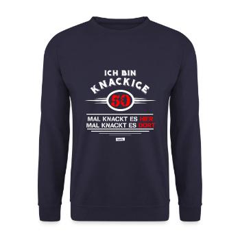 I am crunchy 50 times Cracks It Here 50 There - Unisex Sweatshirt - navy - Front - Alina (178cm) & Michal (187cm)