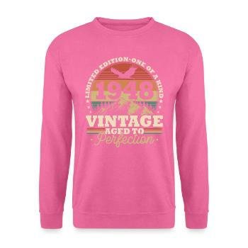 Born 1948 Vintage Birth Retro - Unisex Sweatshirt - pink - Front