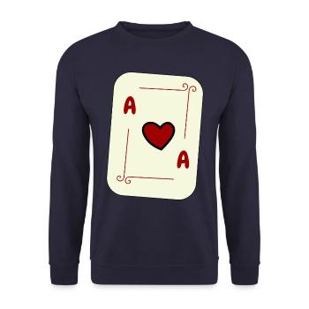 Heart Ace, Playing Card, Card Game, Ace, Card - Unisex Sweatshirt - navy - Front - Alina (178cm) & Michal (187cm)