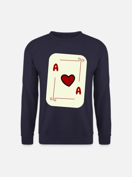 Heart Ace, Playing Card, Card Game, Ace, Card - Unisex Sweatshirt - navy