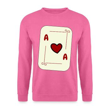 Herz Ass, Spielkarte, Kartenspiel, Ace, Karte - Unisex Pullover - Pink - Vorne