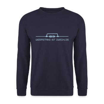 Widerstand ist zwecklos - Unisex Pullover - Navy - Vorne - Alina (178cm) & Michal (187cm)
