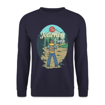 Le voyage commence - Sweat-shirt Unisexe - marine - Devant - Alina (178cm) & Michal (187cm)