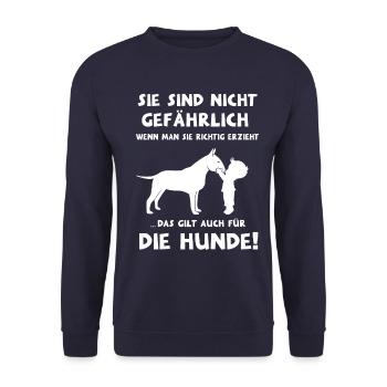 Sie sind nicht gefährlich - Unisex Pullover - Navy - Vorne - Alina (178cm) & Michal (187cm)