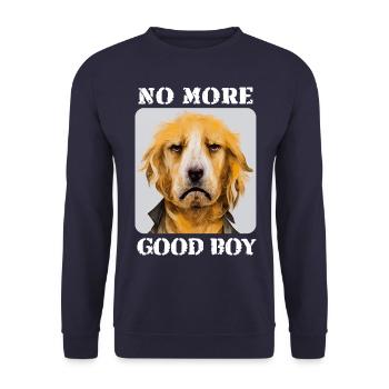Golden Retriever No More Good Boy Lustig - Unisex Pullover - Navy - Vorne - Alina (178cm) & Michal (187cm)