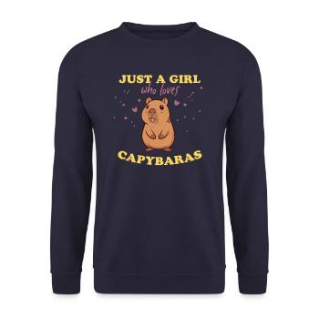 Juste Une Fille Qui Aime Les Capybaras - Sweat-shirt Unisexe - marine - Devant - Alina (178cm) & Michal (187cm)