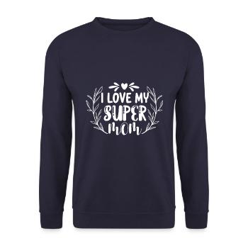 Ich liebe meine Super Mutter, Ich liebe meine Mama - Unisex Pullover - Navy - Vorne - Alina (178cm) & Michal (187cm)