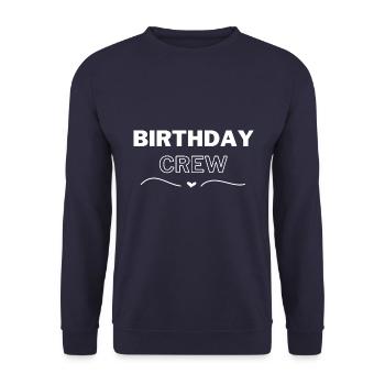 Birthday Crew - Unisex Sweatshirt - navy - Front - Alina (178cm) & Michal (187cm)