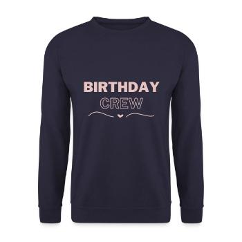 Birthday Crew - Unisex Pullover - Navy - Vorne - Alina (178cm) & Michal (187cm)