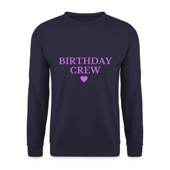 Birthday Crew - Unisex Sweatshirt - navy - Front - Alina (178cm) & Michal (187cm)