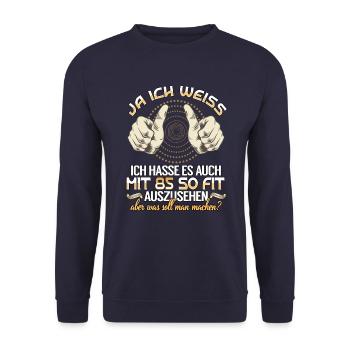 85. Geburtstag 85 Jahre Geburtstag Geschenkidee - Unisex Pullover - Navy - Vorne - Alina (178cm) & Michal (187cm)