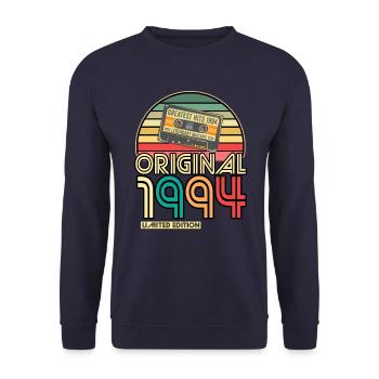 Cassette Tape Retro Vintage 1994 born Year 1994 - Unisex Sweatshirt - navy - Front - Alina (178cm) & Michal (187cm)