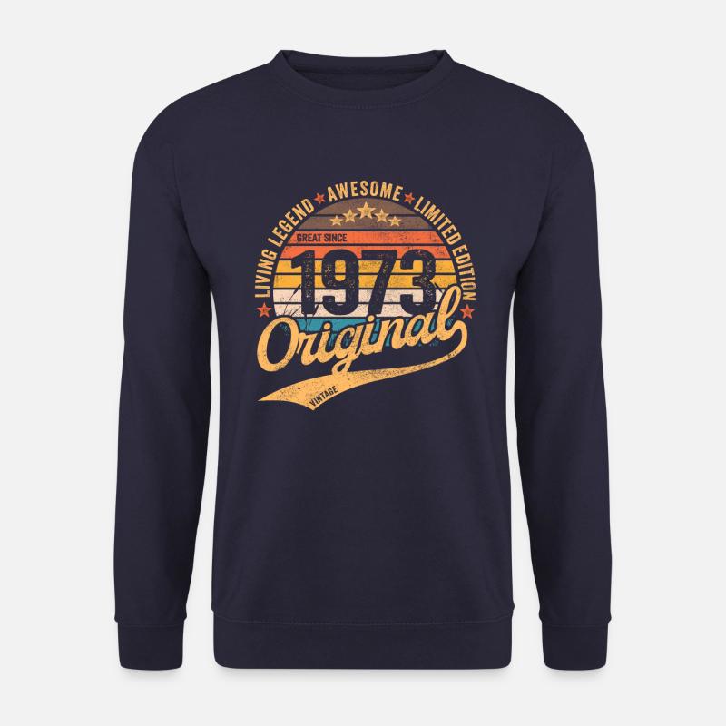 1973 Geburtstag Retro Vintage geboren im Jahr 1973 - Unisex Pullover - Navy